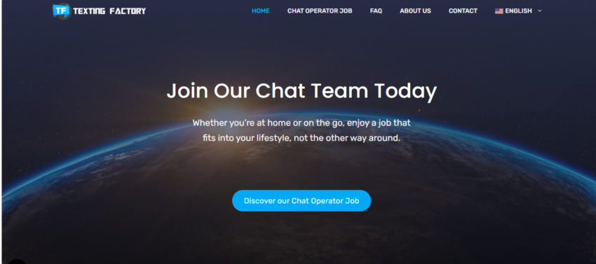 Texting Factory work online a a chat operator.