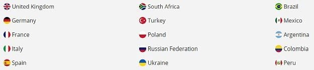 Countries My Iyo is open to. Countries My Iyo is open to.
