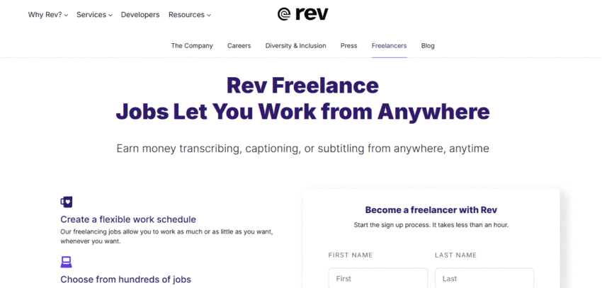 Rev.com online transcription work. Rev.com. Make money working online as a transcriber.