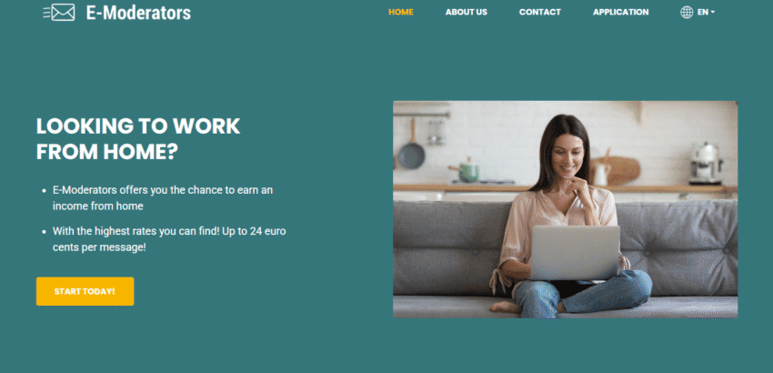 E Moderators make money chatting online from home.
